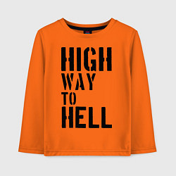 Лонгслив хлопковый детский High way to hell, цвет: оранжевый