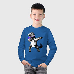 Лонгслив хлопковый детский Zebra DAB, цвет: синий — фото 2