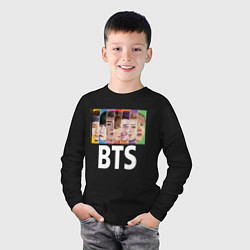 Лонгслив хлопковый детский BTS: Boys Faces, цвет: черный — фото 2