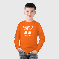 Лонгслив хлопковый детский Keep it Mello, цвет: оранжевый — фото 2