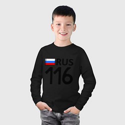 Лонгслив хлопковый детский RUS 116, цвет: черный — фото 2