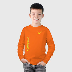 Лонгслив хлопковый детский Cyberpunk 2077: V-Style, цвет: оранжевый — фото 2