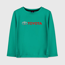 Лонгслив хлопковый детский TOYOTA, цвет: зеленый