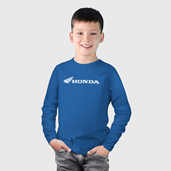 Лонгслив хлопковый детский HONDA, цвет: синий — фото 2