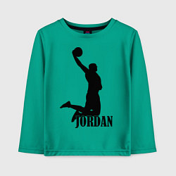 Лонгслив хлопковый детский Jordan Basketball, цвет: зеленый