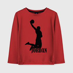 Лонгслив хлопковый детский Jordan Basketball, цвет: красный