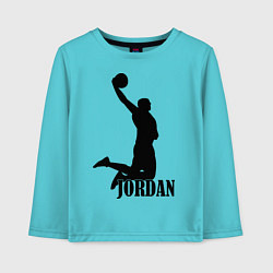 Лонгслив хлопковый детский Jordan Basketball, цвет: бирюзовый
