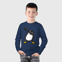 Лонгслив хлопковый детский DAB Pinguin, цвет: тёмно-синий — фото 2