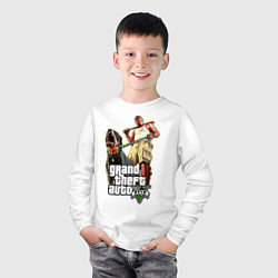 Лонгслив хлопковый детский GTA 5: Man & Dog, цвет: белый — фото 2