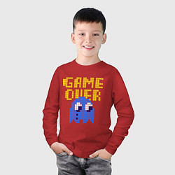 Лонгслив хлопковый детский Pac-Man: Game over, цвет: красный — фото 2