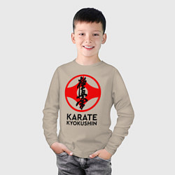 Лонгслив хлопковый детский Karate Kyokushin, цвет: миндальный — фото 2