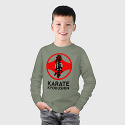 Лонгслив хлопковый детский Karate Kyokushin, цвет: авокадо — фото 2