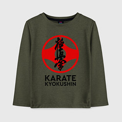 Лонгслив хлопковый детский Karate Kyokushin, цвет: меланж-хаки