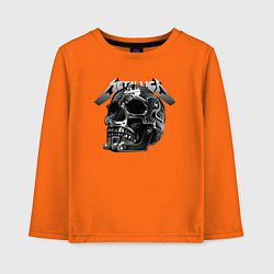 Лонгслив хлопковый детский Metallica - metal skull, цвет: оранжевый