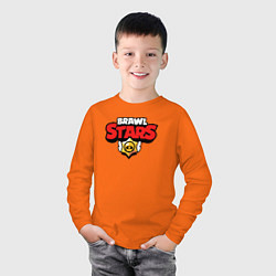 Лонгслив хлопковый детский BRAWL STARS БРАВЛ СТАРС НА СПИНЕ, цвет: оранжевый — фото 2