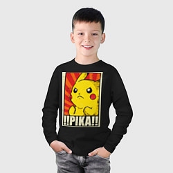 Лонгслив хлопковый детский Pikachu: Pika Pika, цвет: черный — фото 2
