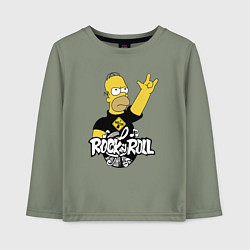 Лонгслив хлопковый детский Rock n Roll, цвет: авокадо