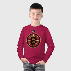 Лонгслив хлопковый детский Boston Bruins NHL, цвет: маджента — фото 2