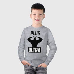 Лонгслив хлопковый детский PLUS ULTRA черный, цвет: меланж — фото 2