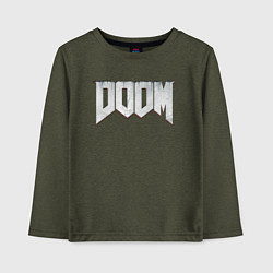 Лонгслив хлопковый детский DOOM, цвет: меланж-хаки