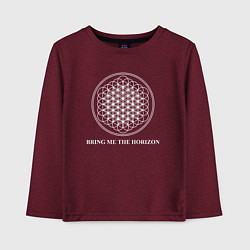 Лонгслив хлопковый детский BRING ME THE HORIZON, цвет: меланж-бордовый