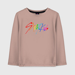 Лонгслив хлопковый детский STRAY KIDS АВТОГРАФЫ, цвет: пыльно-розовый