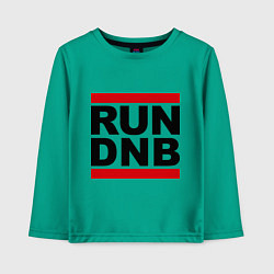 Лонгслив хлопковый детский RUN DNB, цвет: зеленый