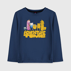 Лонгслив хлопковый детский Adventure time, цвет: тёмно-синий