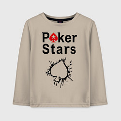 Лонгслив хлопковый детский Poker Stars, цвет: миндальный