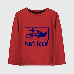 Лонгслив хлопковый детский Shark fast food, цвет: красный
