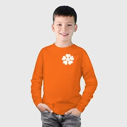 Лонгслив хлопковый детский ЧЁРНЫЙ КЛЕВЕР НА СПИНЕ, цвет: оранжевый — фото 2