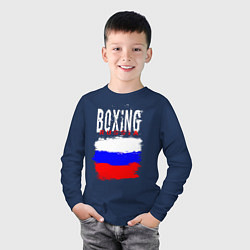 Лонгслив хлопковый детский Бокс Россия, цвет: тёмно-синий — фото 2