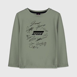 Лонгслив хлопковый детский Ateez автографы, цвет: авокадо
