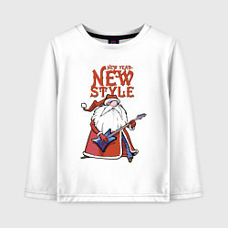 Лонгслив хлопковый детский New Year - new style!, цвет: белый