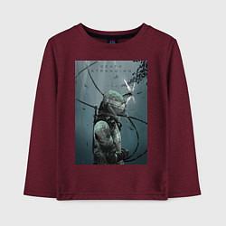 Лонгслив хлопковый детский Death Stranding, цвет: меланж-бордовый