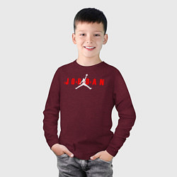 Лонгслив хлопковый детский MICHAEL JORDAN, цвет: меланж-бордовый — фото 2