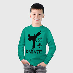 Лонгслив хлопковый детский Karate craftsmanship, цвет: зеленый — фото 2