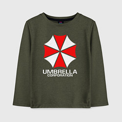 Лонгслив хлопковый детский UMBRELLA CORP, цвет: меланж-хаки