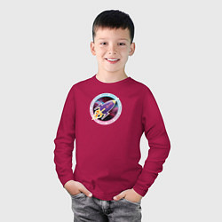 Лонгслив хлопковый детский SPACE ROCKET, цвет: маджента — фото 2