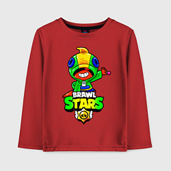 Лонгслив хлопковый детский Brawl Stars LEON, цвет: красный