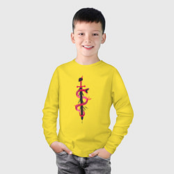 Лонгслив хлопковый детский Змея И Меч, цвет: желтый — фото 2