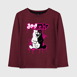 Лонгслив хлопковый детский MONOKUMA, цвет: меланж-бордовый