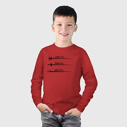 Лонгслив хлопковый детский Виды оружия для фехтования, цвет: красный — фото 2