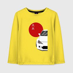 Лонгслив хлопковый детский Toyota GT 86 Hachirocku, цвет: желтый