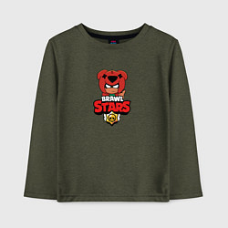 Лонгслив хлопковый детский BRAWL STARS:НИТА, цвет: меланж-хаки