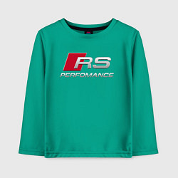 Лонгслив хлопковый детский AUDI RS, цвет: зеленый