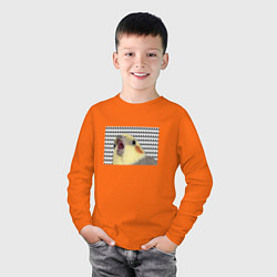 Лонгслив хлопковый детский Орущий попугай, цвет: оранжевый — фото 2