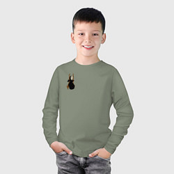 Лонгслив хлопковый детский Безликий на качелях, цвет: авокадо — фото 2