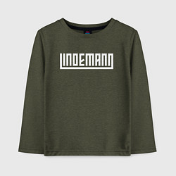 Лонгслив хлопковый детский LINDEMANN НА СПИНЕ, цвет: меланж-хаки