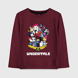 Лонгслив хлопковый детский UNDERTALE, цвет: меланж-бордовый